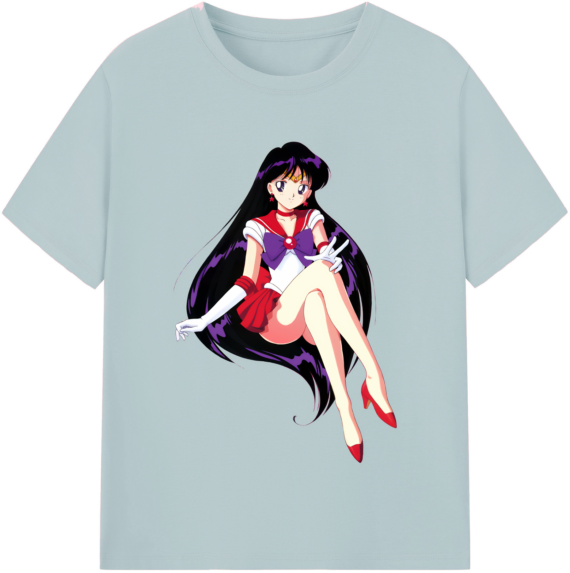 （画像用） 美少女戦士セーラームーン 火野レイ ひの レイ Sailor Moon Hino Rei （セーラーマーズ,Sailor Mars） 綿100％半袖Tシャツ（フロントプリント）